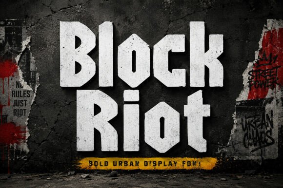Block Riot Display Font for Bold Web Design