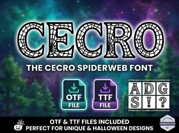 Cecro Display Font for Spooky Craft Designs