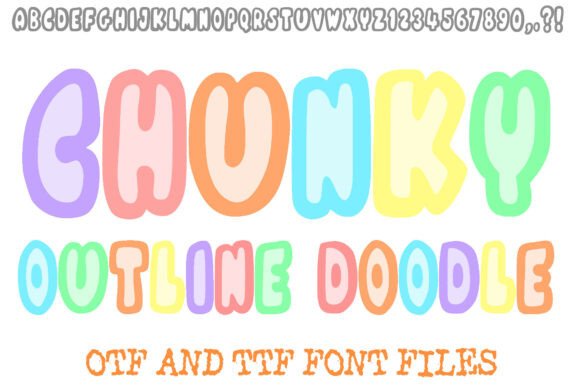Chunky Outline Doodle Font for Crafters
