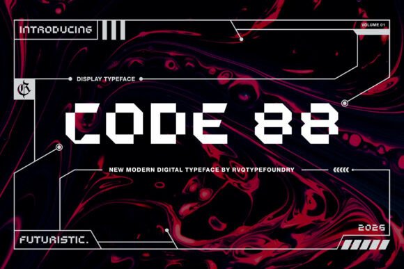 Code 88: A Futuristic Display Font for Modern Editorial Design