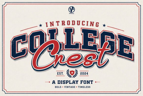 College Crest: A Sporty Display Font for Bold Logos